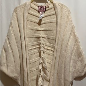 JUICY COUTURE CASHMERE SWEATER/SHRUG SZ S CREME
